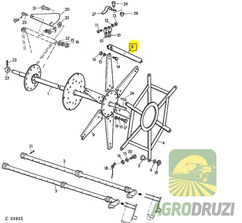 Планка бляха мотовила гнута John Deere Z20474