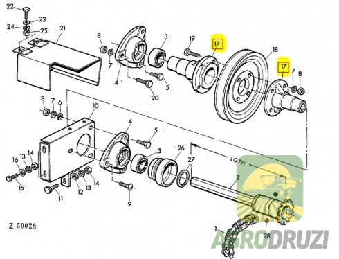 Ступиця жатки шестигранна John Deere Z10685