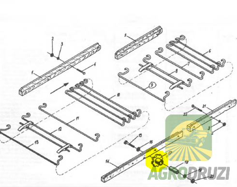 Зірочка Z8 fi18, направляюча пластмасова 5644/63-015/0