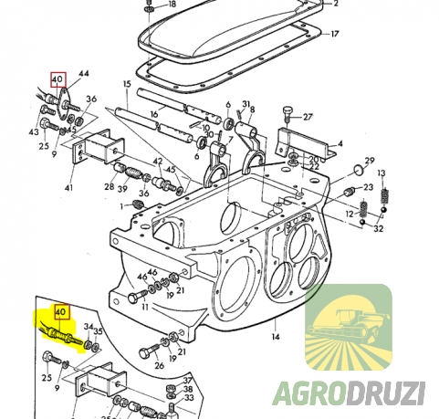 Трос переключення передач L=2100mm John Deere AZ19345