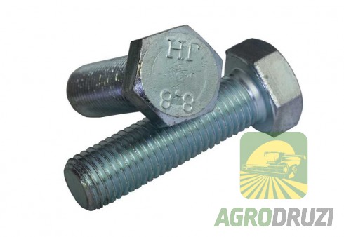 Болт М8x18 з шестигранною головкою та повною різьбою (міцність 8.8)