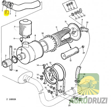 Патрубок повітряного фільтра (конічний) John Deere Z37638