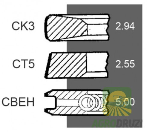 Кільця поршневі Bepco двигун Deutz F4L912 (fi100)  04152179