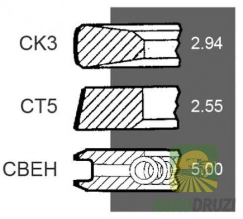 Кільця поршневі Bepco двигун Deutz F4L912 (fi100)