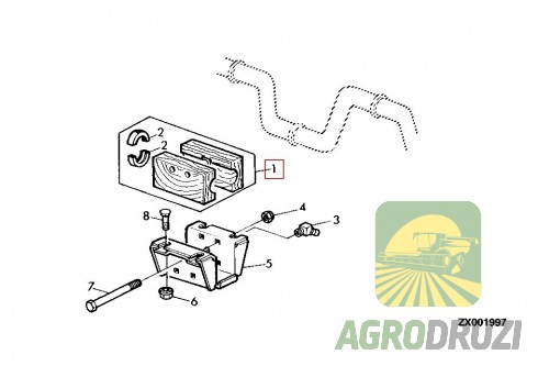 Підшипник деревяний валів соломотрясів d=35mm John Deere AZ45587