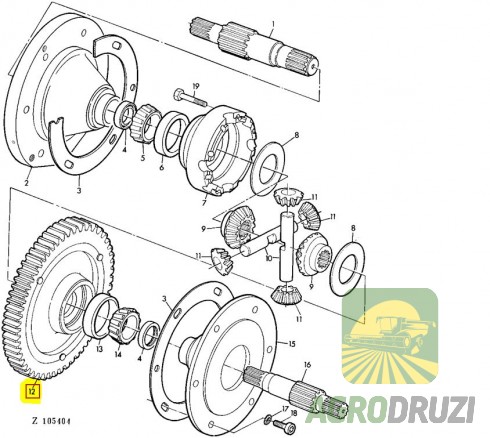 Шестерня диференціалу комбайна (85 зубів) John Deere AZ23520