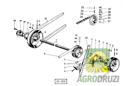 Шків приводу коси Massey Ferguson 1722611M91