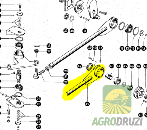 Шатун тяга приводу жатки L=650mm (новий тип, короткий стіл) Claas 680793