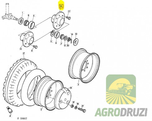 Ступиця колеса Tarmo John Deere Z10852