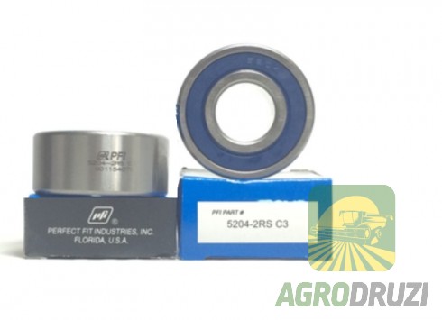 Підшипник кульковий двохрядний 20x47x20.6mm PFI 5204-2RS C3