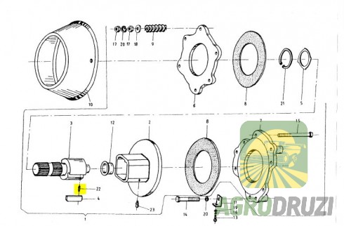 Пружинка шпонки зчеплення Sipma PN-85/M-80701