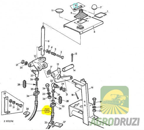 Трос переключення передач 2190мм AGV Johh Deere AZ29787