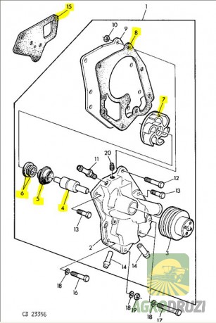 Ремкомплект водяної помпи John Deere RE62657