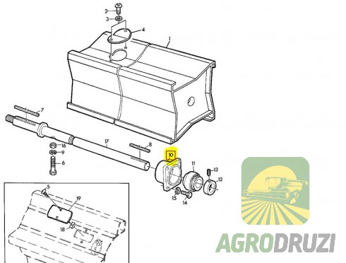 Корпус підшипника Tarmo d=110mm John Deere Z10745