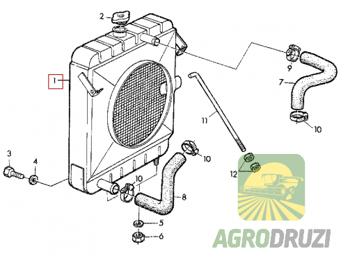 Радіатор 620x770x130mm John Deere AZ21858