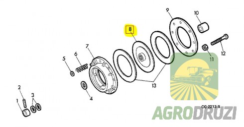 Диск зчеплення приводу JOHN DEERE AE23860