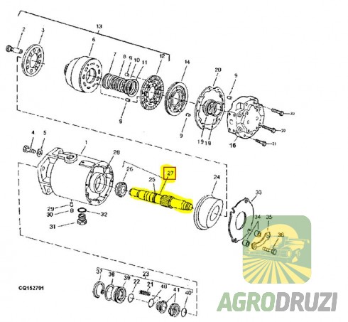 Вал мотора гідростатики John Deere AH133661