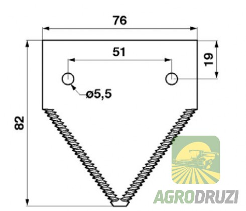 Сегмент ножа жатки Rasspe Germany 206236M1
