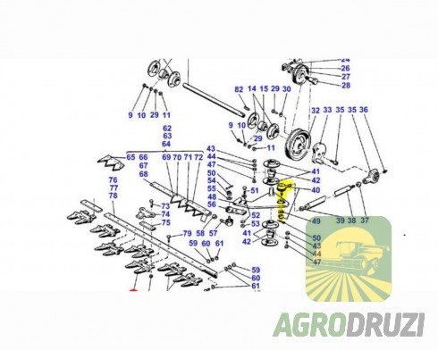 Накінечник косогону кульова опора (ліва різьба M16, конус 14-16mm)  MF, Sampo S0497734