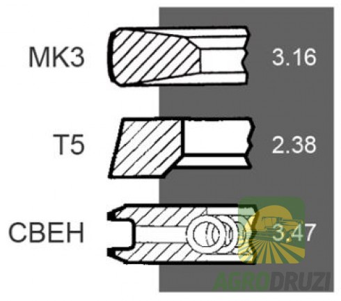 Кільця поршневі  BEPCO двигун John Deere 3179D, 4239D/T, 6329D, 6359D/T DD11831