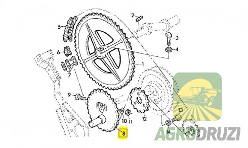 Зірочка соломотрясів Tarmo Z33 fi25mm John Deere Z11379