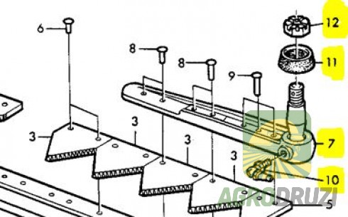 Головка коси (конус 16-18мм), (різьба M12, ключ на 19) JOHN DEERE AH60492