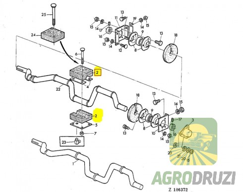 Підшипник дерев’яний (JAG) d=35mm John Deere AZ31216