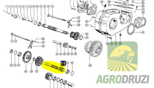 Вал проміжний коробки передач Z12 Claas 677486