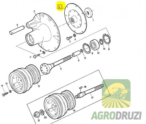 Диск перевантаження Tarmo комбайну John Deere AZ22756
