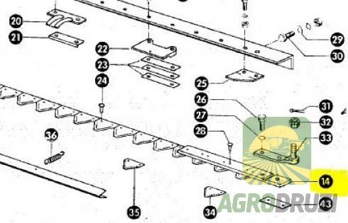 Планка головки коси довга L-485mm Claas 670142