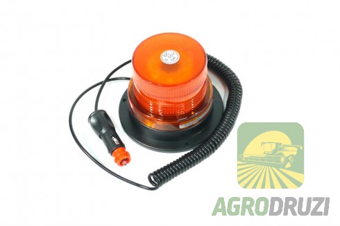 Проблисковий маячок для комбайнів та великогабаритних агрегатів 130x95mm (на магніт, 12-24V)