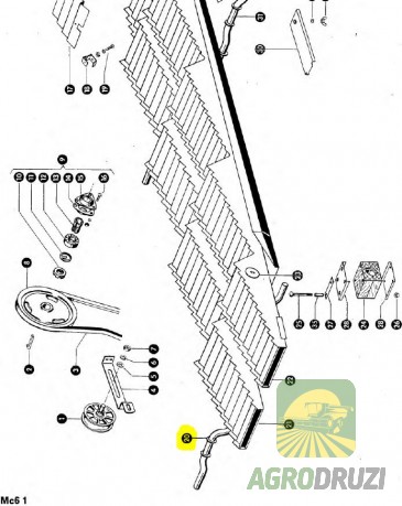 Вал соломотряса передній Kan Metal d=31mm L=1320mm CLAAS 618176