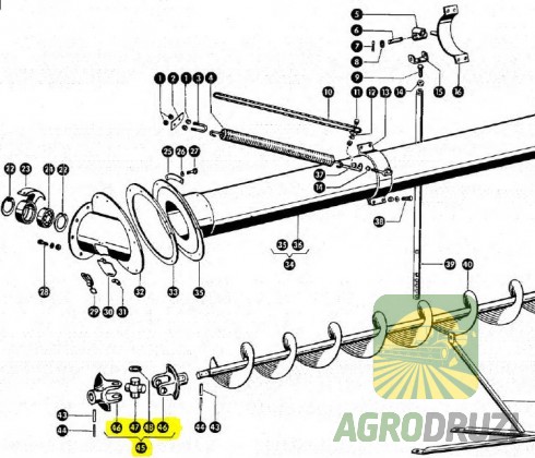 Шарнір Гук вигрузки в зборі CLAAS 654585