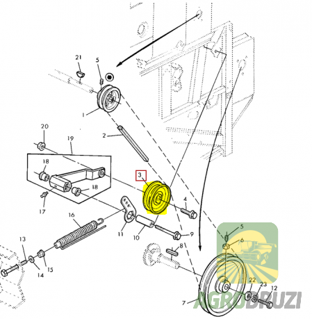 Натяжний ролик ремня John Deere AH97031