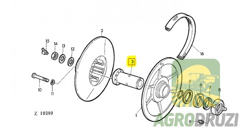 Ступиця варіатора молотарки John Deere Z10746