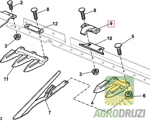 Прижим коси John Deere H129024