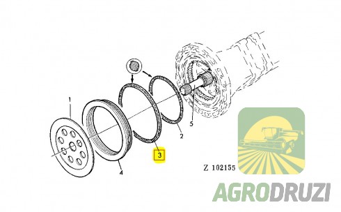 Ущільнення гальм (кругла форма) John Deere L56244