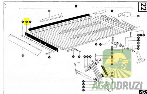 Стрічка ущільнююча гумова 50x900x3mm Claas 704331