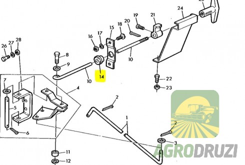 Втулка пластмасова мотовила JOHN DEERE Z31550