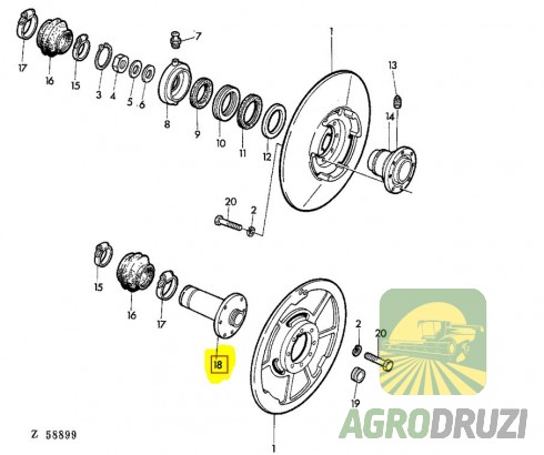 Ступиця варіатора молотарки (AGV) John Deere Z10575