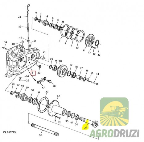 Вал приставки двигуна John Deere Z12262
