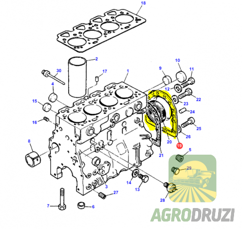 Корпус колінвала з сальником 4142V061