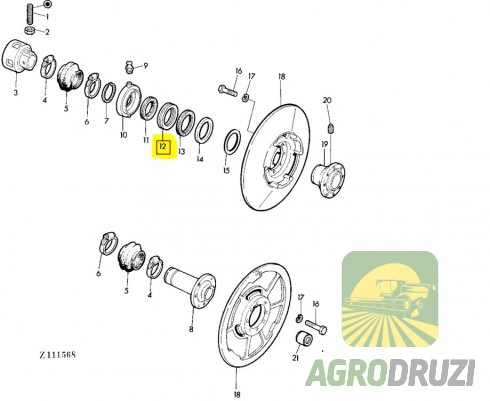 Підшипник опорний 90x120x22 FLT 235981, JD33167