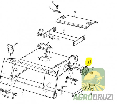 Шків натяжний з підшипником d=16mm John Deere AN30569