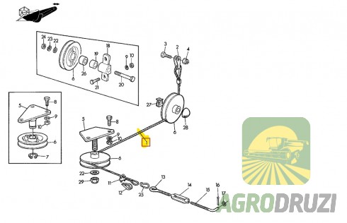 Трос регуляції мотовила L=2625mm John Deere AZ19980