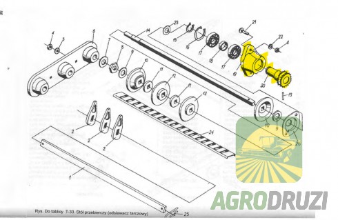 Зірочка в зборі подвійна Z28/Z15 сортувального механізму 5644/63-032/1