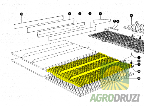 Сито жалюзійне оцинковане 765x1135mm Claas 678000