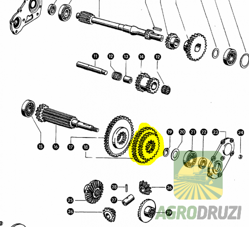 Шестерня подвійна коробки передач Z28/43 Claas 179680