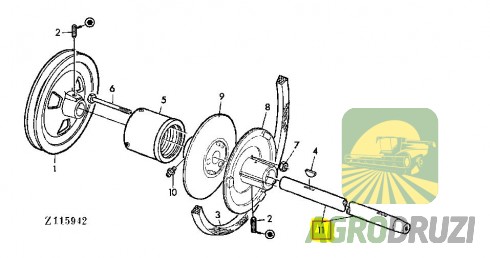 Вал привідний жатки fi30mm L=1095mm John Deere Z42422