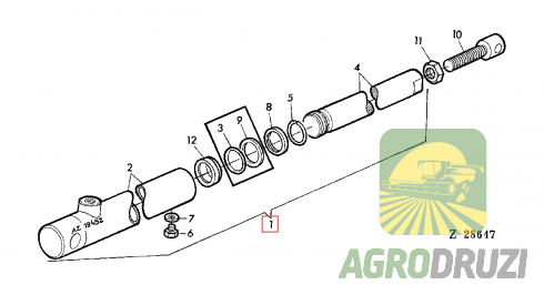 Циліндр підйому мотовила правий John Deere AZ18452